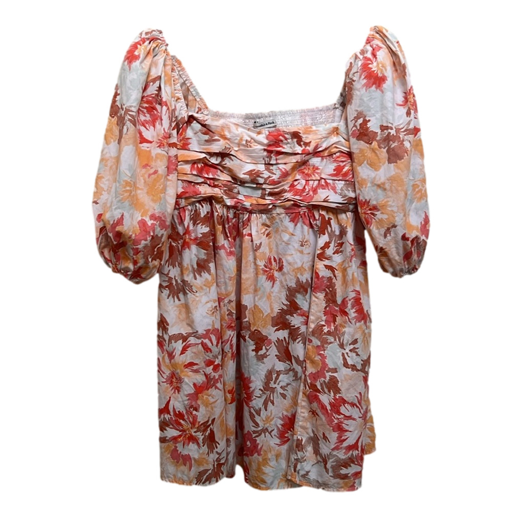 Abercrombie and Fitch Floral Puff Sleeve Dress in Size Large
